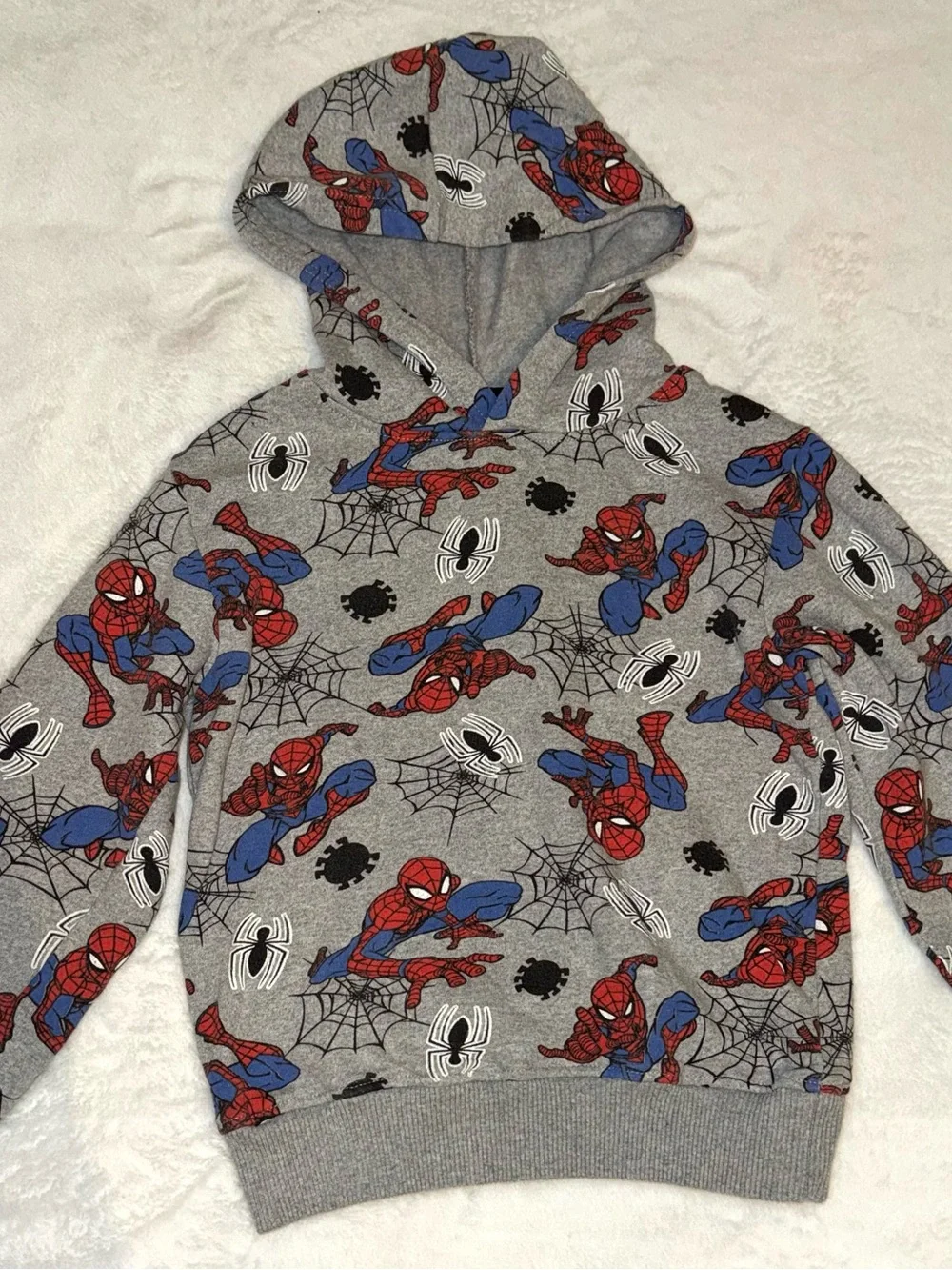 Kids Marvel Grey Spider-Man Hoodie - Character Print size 5
